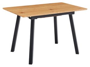 KONDELA Jídelní rozkládací stůl, 120-160x80 cm, dub/černá, DIRAN
