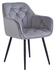 KONDELA Designové křeslo, světlešedá Velvet látka, FEDRIS NEW