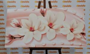 Obraz luxusní magnolie s perlami
