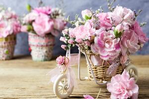 Obraz romantický růžový karafiát ve vintage nádechu