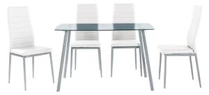 Jídelní set 4x židle + stůl Catini ELEN bílá