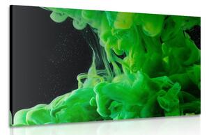 Obraz zelené tekoucí barvy