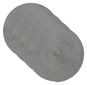Livarno home Prostírání, Ø 38 cm, 4 kusy (šedá) (100381067002)