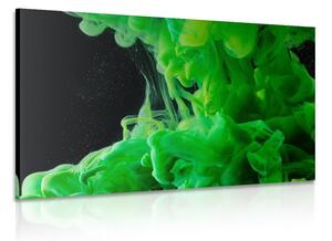 Obraz zelené tekoucí barvy