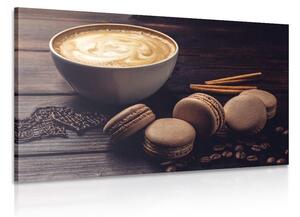 Obraz káva s čokoládovými makrónkami