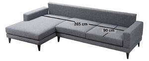 Designová rohová sedačka Santino 303 cm tmavě šedá - levá