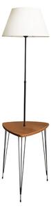 Stojací lampa v bílo-přírodní barvě s textilním stínidlem (výška 147 cm) – Opviq lights