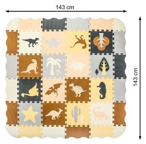 KIK KX5421 Pěnové puzzle 143 cm x 143 cm x 1 cm 36 dílků dinosauři