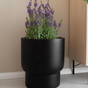 Květináč LIVELLO, sklolaminát, výška 41 cm, černý