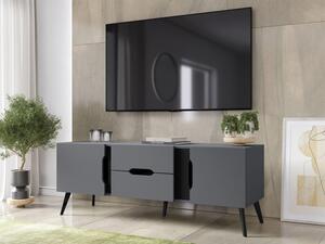 Moderní TV skříňka Motez 2D2S, Barva dřeva: šedá / šedá + černá Mirjan24 5903211282027
