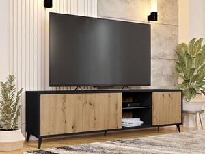 Moderní TV skříňka Oksawi 2K1D, Barva dřeva: dub artisan / černý Mirjan24 5903211281297
