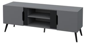 Moderní TV skříňka Motez 2D, Barva dřeva: šedá / šedá + černá Mirjan24 5903211282010