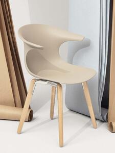 INFINITI - Židle LOOP MONO s dřevěnou podnoží - čalouněná