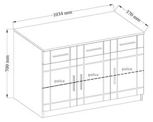 Obývací stěna PARIS | 340 cm + 2x komoda v ceně | sonoma/bílá MDF