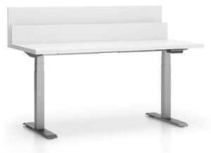 Kancelářský pracovní stůl SINGLE LAYERS s přepážkami, nastavitelné nohy, bílá