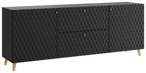 NÍZKÁ KOMODA, černá, 180/69,4/39 cm Livetastic - Černé komody, Online Only