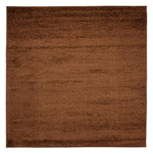 Kusový koberec shaggy čtverec Parba hnědý 200x200cm