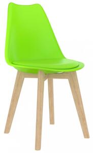 Jídelní židle 4 ks plast / umělá kůže / buk Dekorhome Žlutá
