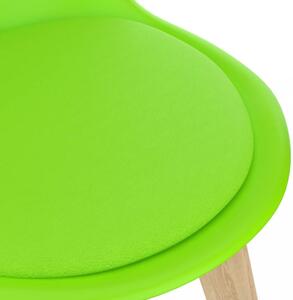 Jídelní židle 4 ks plast / umělá kůže / buk Dekorhome Oranžová