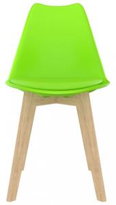 Jídelní židle 4 ks plast / umělá kůže / buk Dekorhome Oranžová