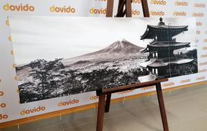 Obraz památka Chureito Pagoda v černobílém provedení