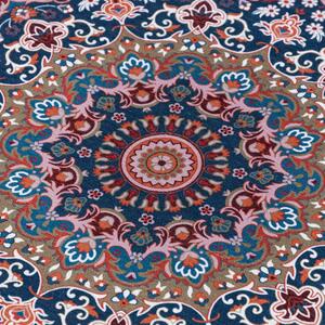 Makro Abra Kulatý koberec CHENILLE PRINTED JZ-867 Klasický bordó modrý Rozměr: průměr 120 cm