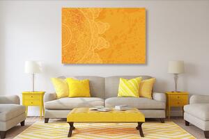 Obraz oranžová arabeska na abstraktním pozadí