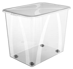Úložný univerzální box, transparentní krabice s víkem, Rotho LONA, 70l