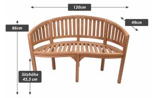 Zahradní teaková lavice, 2místná, ošetřené, 120 cm