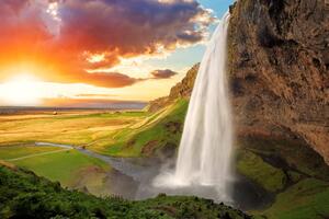 Obraz nádherný vodopád na Islandu