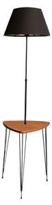 Stojací lampa v černo-přírodní barvě s textilním stínidlem (výška 147 cm) – Opviq lights