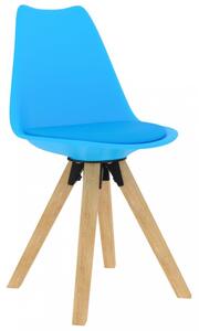 Jídelní židle 4 ks plast / umělá kůže / buk Dekorhome Fialová