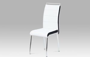 Jídelní židle DCL-403 WT bílá / stříbrná