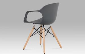 Jídelní židle ALBINA plast / dřevo Šedá