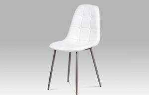 Jídelní židle CT-393 eko kůže / kov Bílá