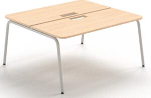 NARBUTAS - Dvoumístný pracovní stůl ROUND se zaoblenými rohy 160x164