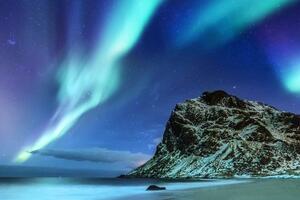 Obraz polární záře v Norsku