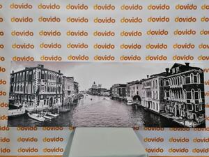Obraz slavné kanály v Benátkách v černobílém provedení