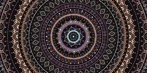 Obraz Mandala se vzorem slunce ve fialových odstínech