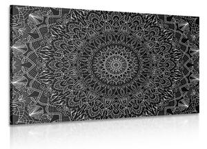 Obraz detailní ozdobná Mandala v černobílém provedení