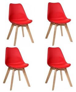 Jídelní židle Bali - červená - SET 4 ks