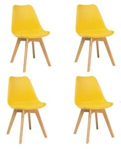 Jídelní židle Bali - žlutá - SET 4 ks