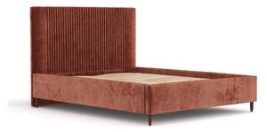 Čalouněná dvoulůžková postel v cihlové barvě s úložným prostorem s roštem 180x200 cm Etero – Maison de Rêve