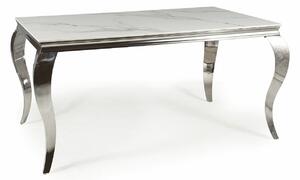 Jídelní stůl PREDRAG - 180x90, bílý / chrom