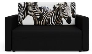 Rozkládací pohovka se zebrami ARIA - černá