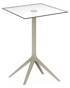 VONDOM - Barový stůl MARI-SOL širší podnož a skleněná deska - 69x69 cm