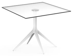 VONDOM - Čtvercový stůl MARI-SOL skleněná deska, různé velikosti (čtyřramenná podnož)