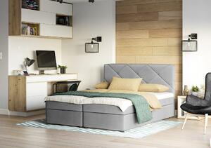 Manželská postel s úložným prostorem KATRIN COMFORT - 140x200, světle šedá