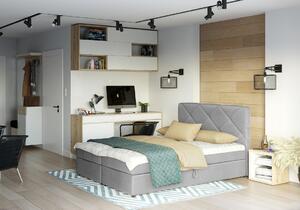 Jednolůžková postel s úložným prostorem KATRIN - 120x200, světle šedá