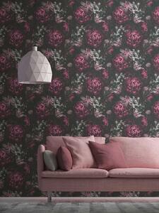 A.S. Création | Vliesová tapeta na zeď PintWalls 38509-4 | 0,53 x 10,05 m | fialová, černá, šedá, růžová